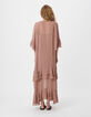 Blush long flowing dress with ruffles for women-3