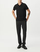Men’s black cotton modal polo shirt-2