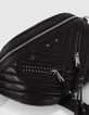 Sac banane 1440 Rock noir cuir clout&eacute; Femme-6
