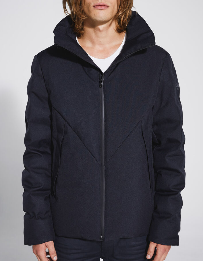 Men’s navy WATERPROOF jacket with hidden hood - IKKS