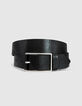 Ceinture noire cuir embossé effet python Homme-4