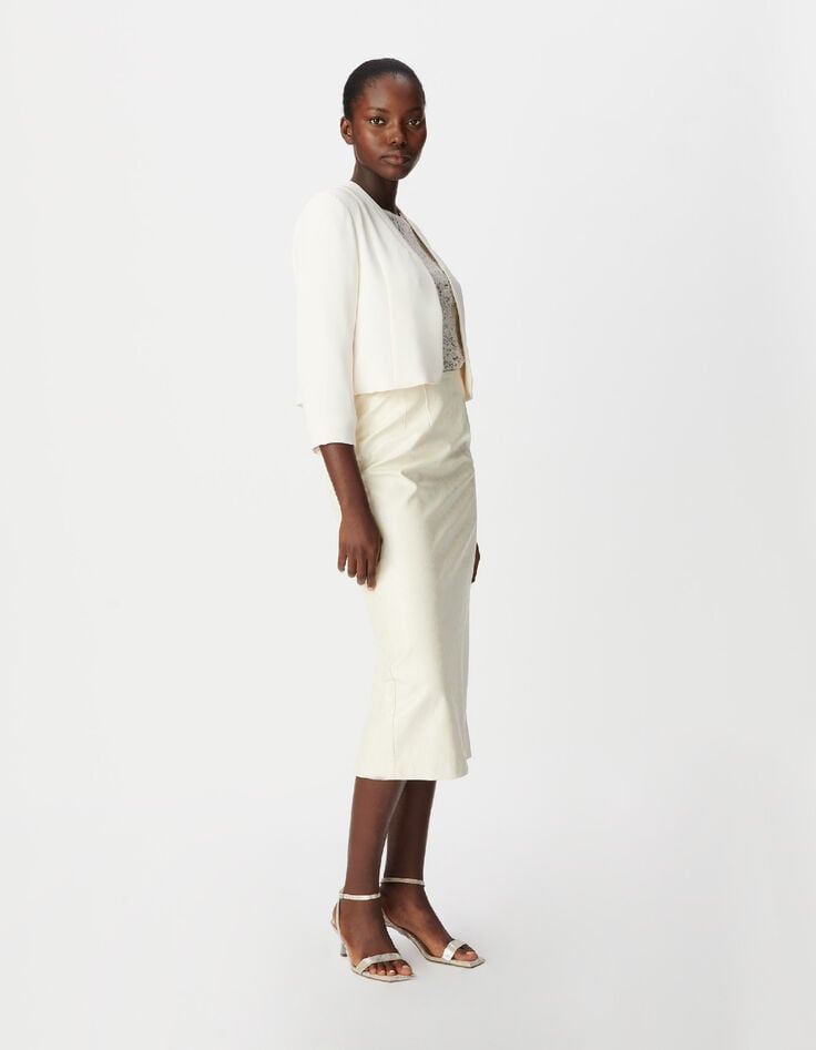 Kurze wei&szlig;e Anzugjacke-1