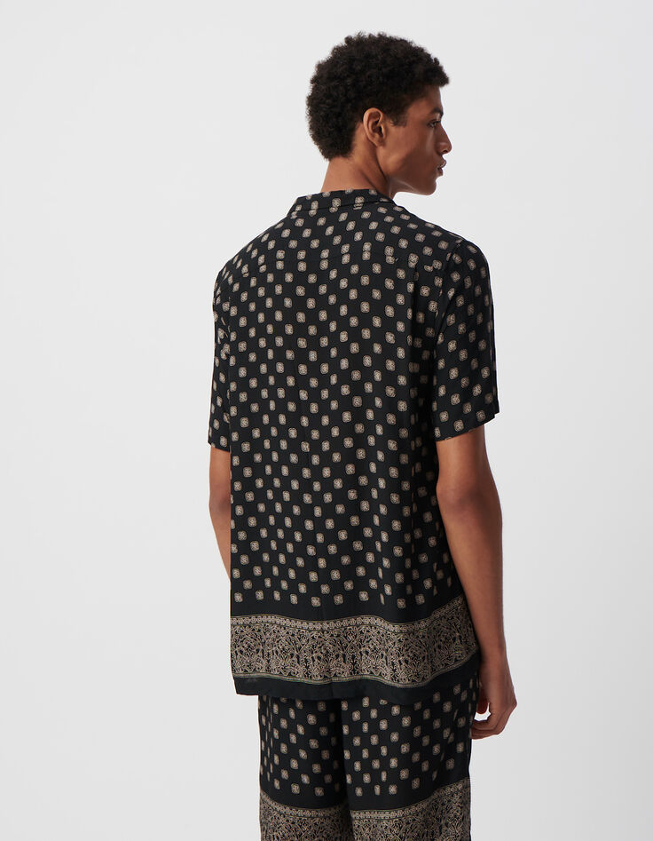 Zwart REGULAR overhemd print Balinese motieven Heren-3 Zwart REGULAR overhemd print Balinese motieven Heren-3