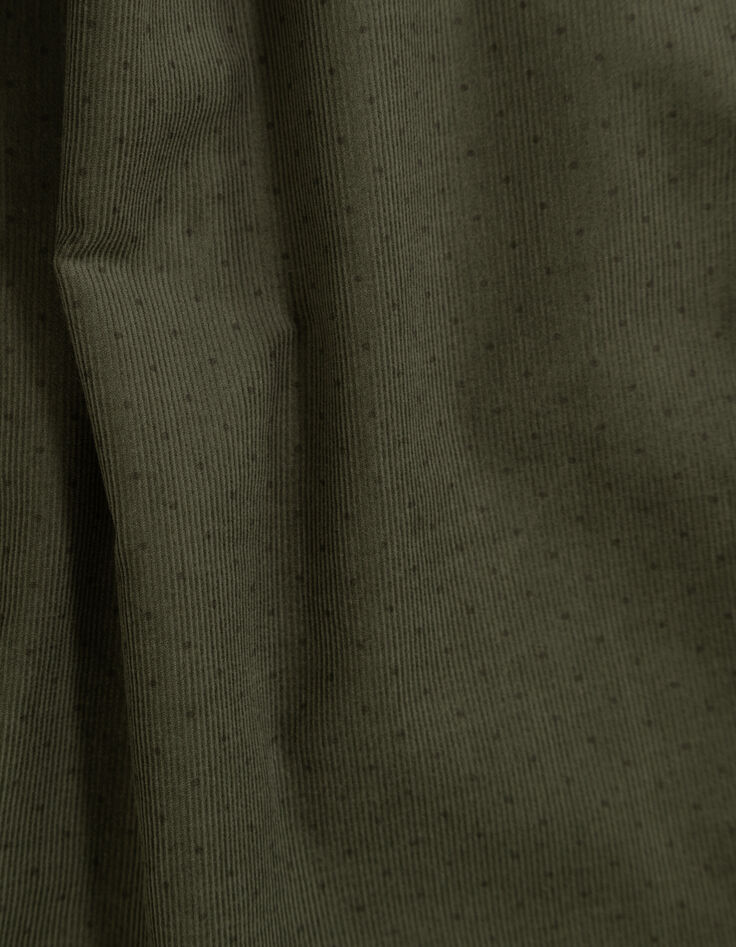 Khaki Jungenhemd lange Ärmel Velours Punkte-8