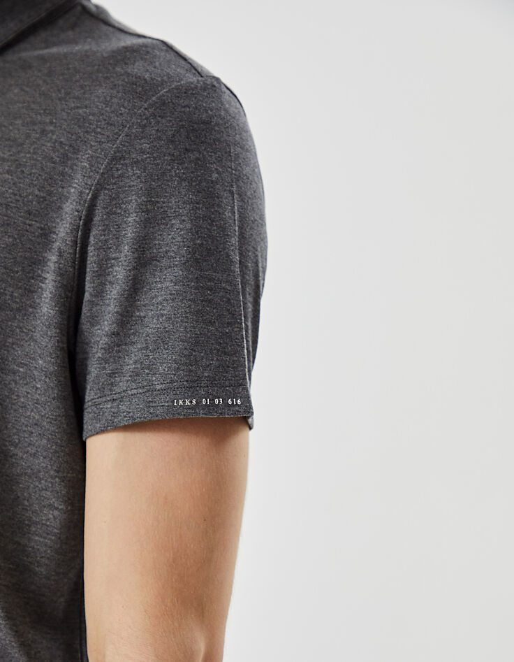 Polo gris anthracite à col pressionné IKKS BETTER Homme-5 Polo gris anthracite à col pressionné IKKS BETTER Homme-5
