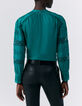 Blouse verte coton bio dentelle aux manches Femme-2