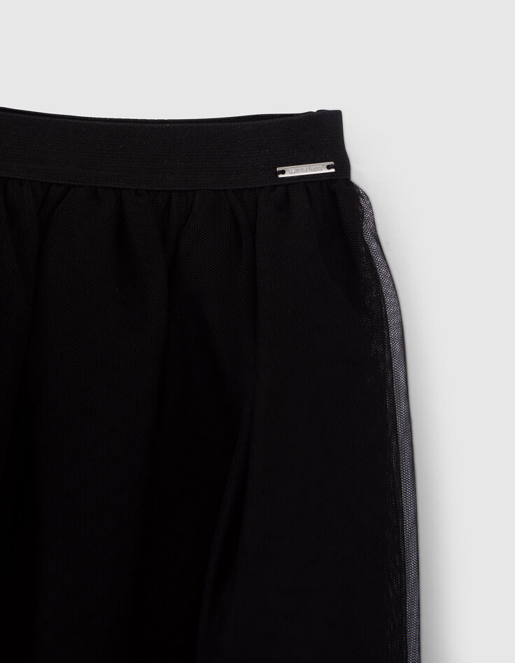 Jupe noire tulle asymétrique fille-2