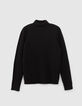 Pull noir tricot col roulé Homme-2