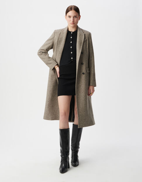 Jupe droite noire tricot Femme - IKKS