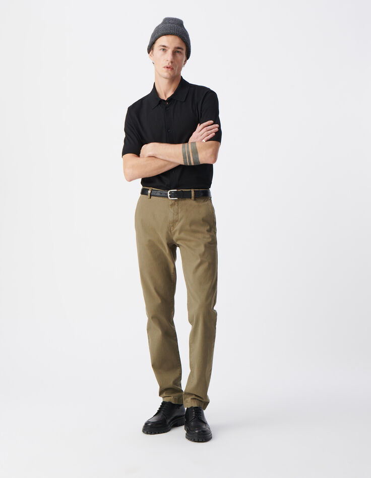 Pantalon chino SLIM kaki Homme-1