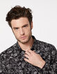 Schwarzes Herren REGULAR-Hemd mit Blumenprint-6