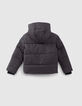 Grau melierte Jungenjacke mit Rei&szlig;verschlusstaschen-3