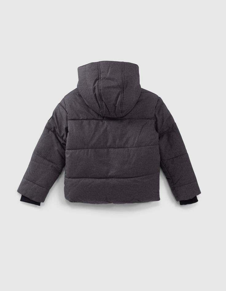 Grau melierte Jungenjacke mit Rei&szlig;verschlusstaschen-3