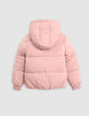 Plumas 2 en 1 rosa chaleco sherpa niña-3