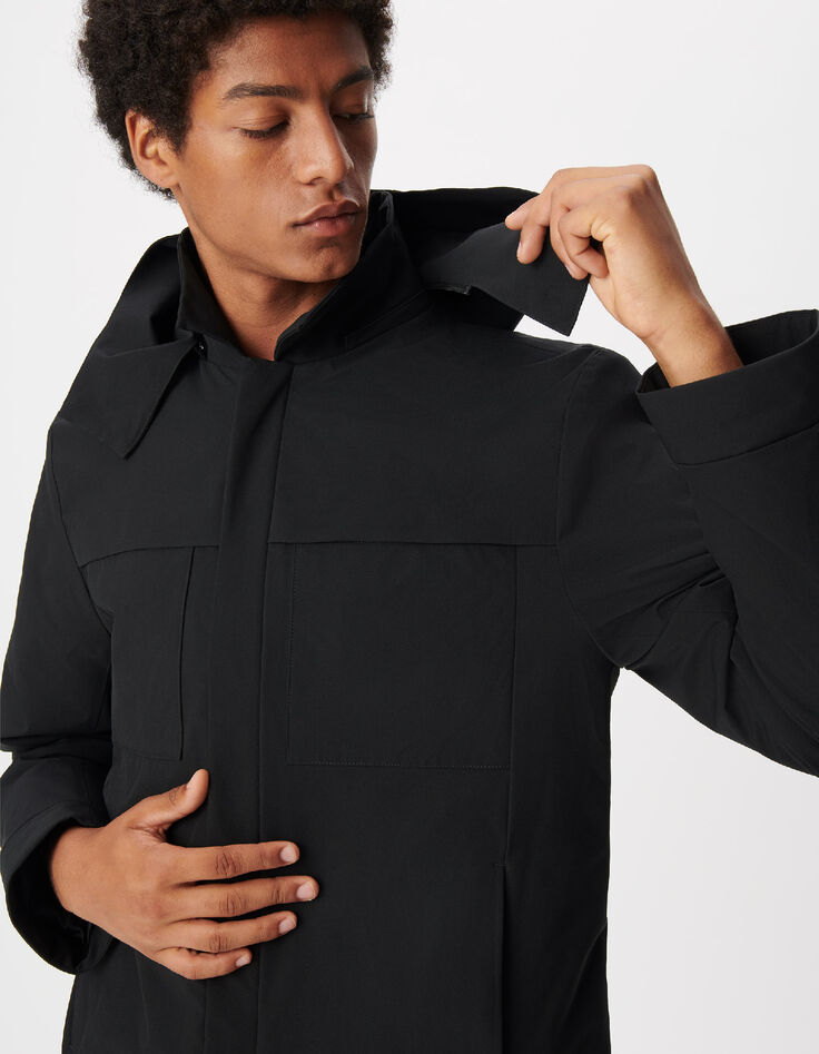 Blouson noir capuche amovible WATERPROOF Homme-5