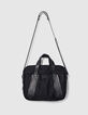 Sac noir en nylon cuir homme-5