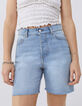 Shorts vaqueros de tiro alto bordes sin rematar mujer-2