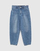 Jean balloon medium blue bio fille-1