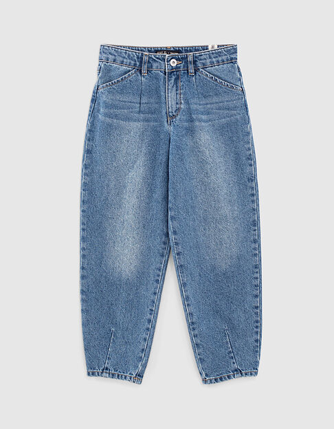 Medium Blue Balloon-Mädchenjeans aus Biobaumwolle