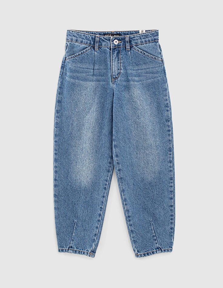 Jean balloon medium blue bio fille-1