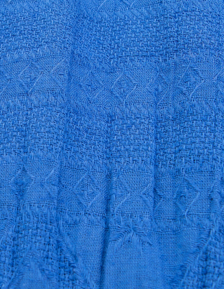 Blaues Jacquard-Mädchentop mit aufgestickten Trägern-6