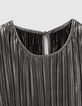 Women’s silver pleated loose top-4 Women’s silver pleated loose top-4