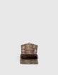 Damen-Tasche THE 1. SEASONALS Gold Leder gesteppt Python S-5