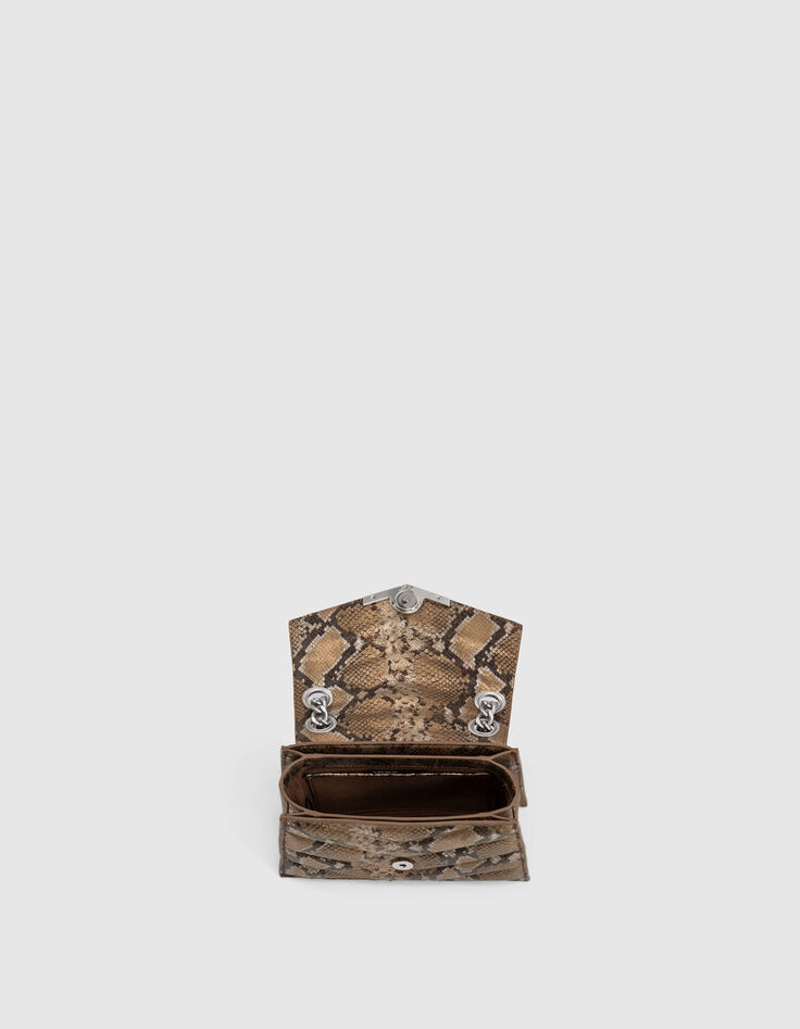 Damen-Tasche THE 1. SEASONALS Gold Leder gesteppt Python S-5