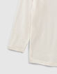 Women’s ecru cotton T-shirt, star-embroidered shoulders-3