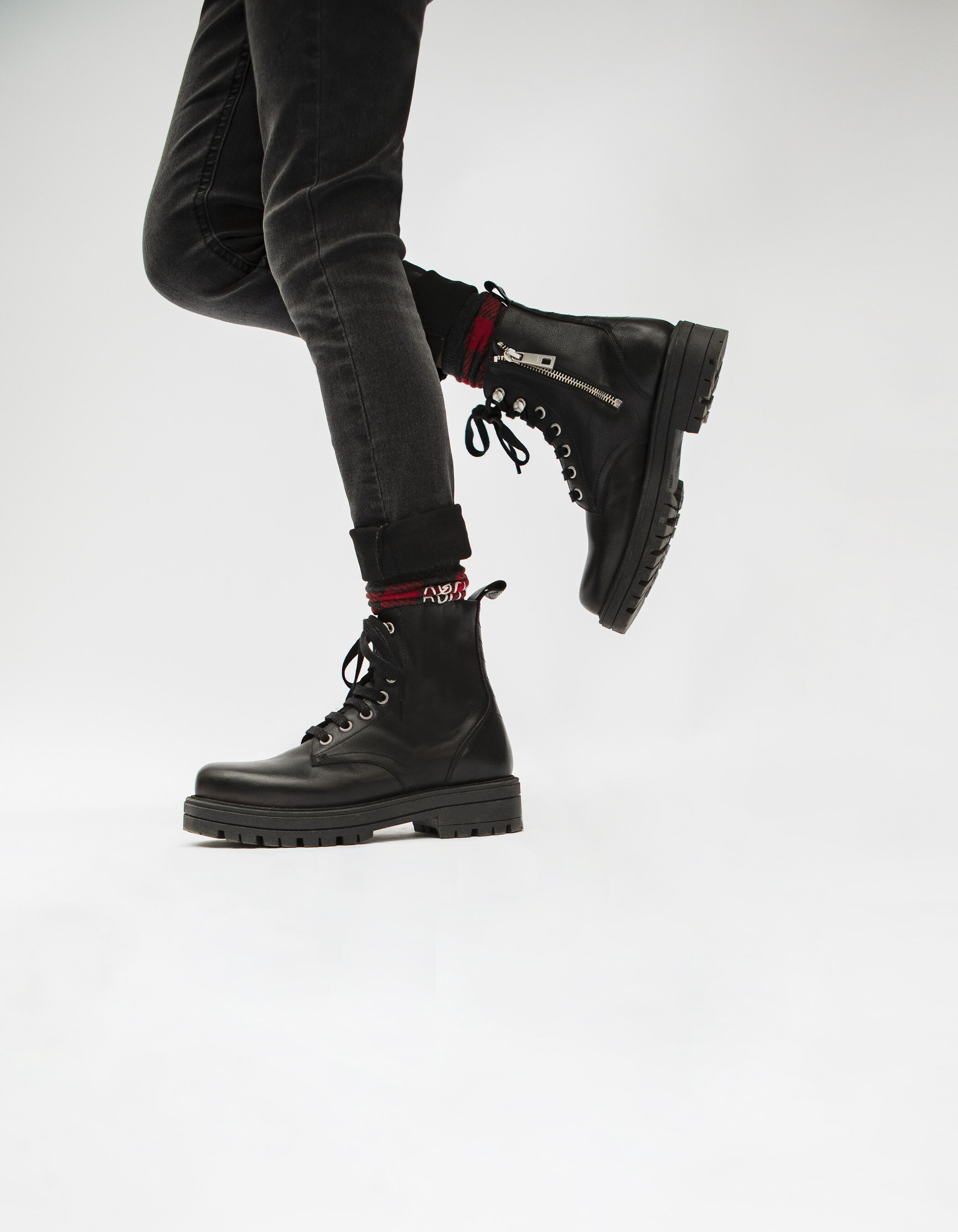 black utility boots