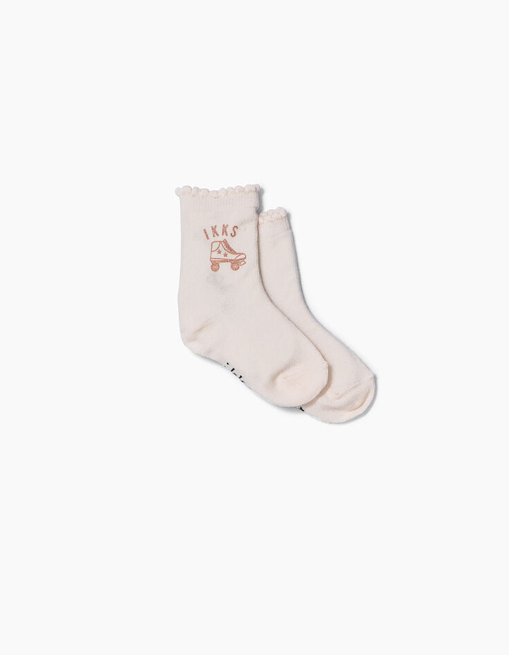 Puderrosa und graue Socken für Babymädchen-4 Puderrosa und graue Socken für Babymädchen-4