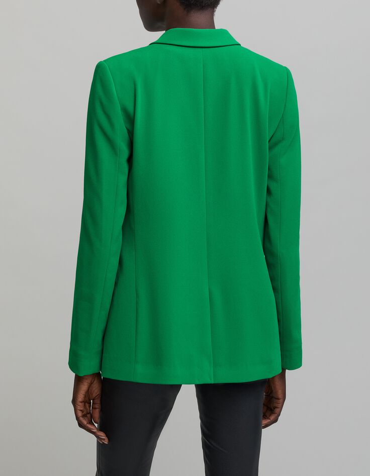 Veste de costume verte polyester recycl&eacute; Femme-4