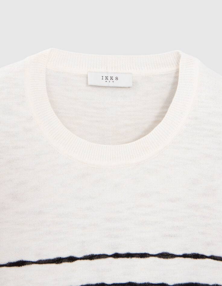 Pull marini&egrave;re stuck tricot ray&eacute; noir Homme-7