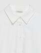 Women's long-sleeved white openwork shirt-7