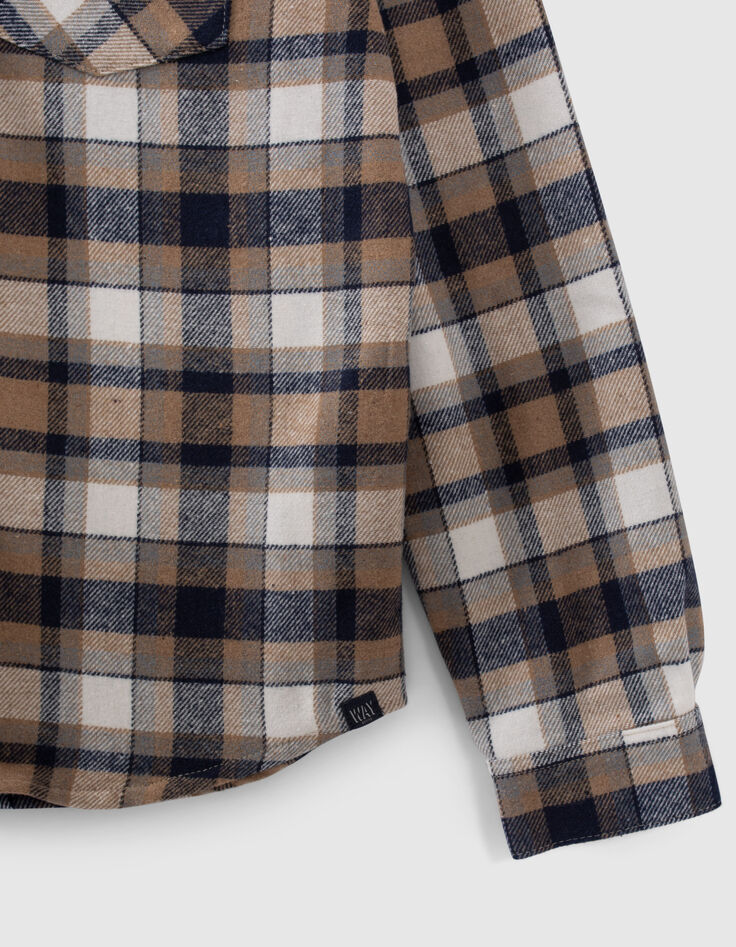 Camisa azul marino cuadros capucha extraíble niño-5