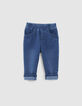 Vaquero medium blue punto knitlook bio bebé-1