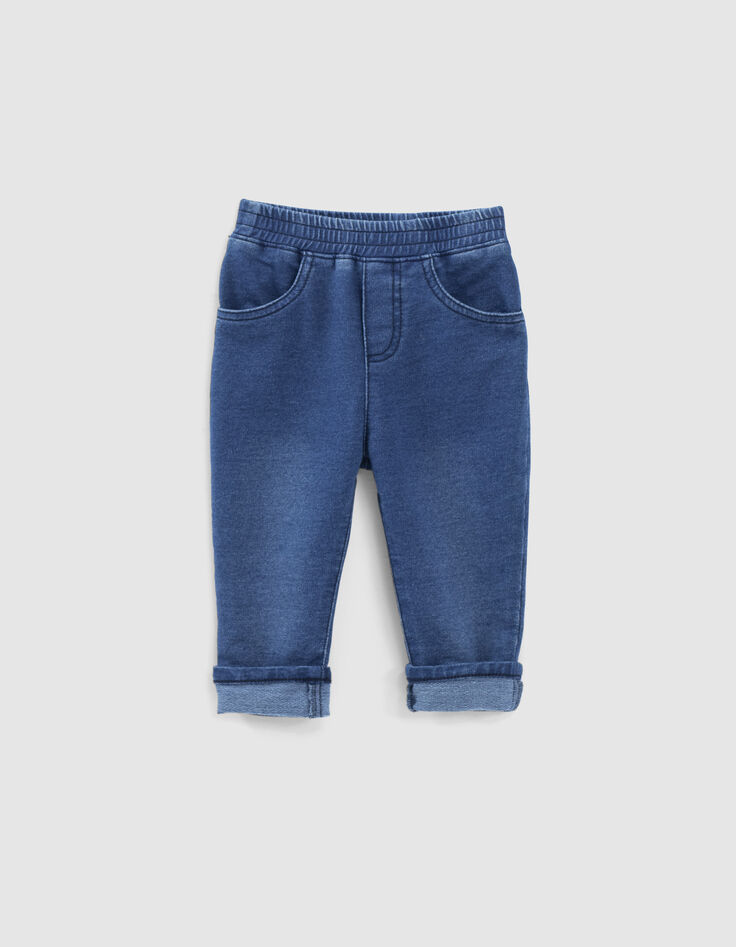 Vaquero medium blue punto knitlook bio bebé-1