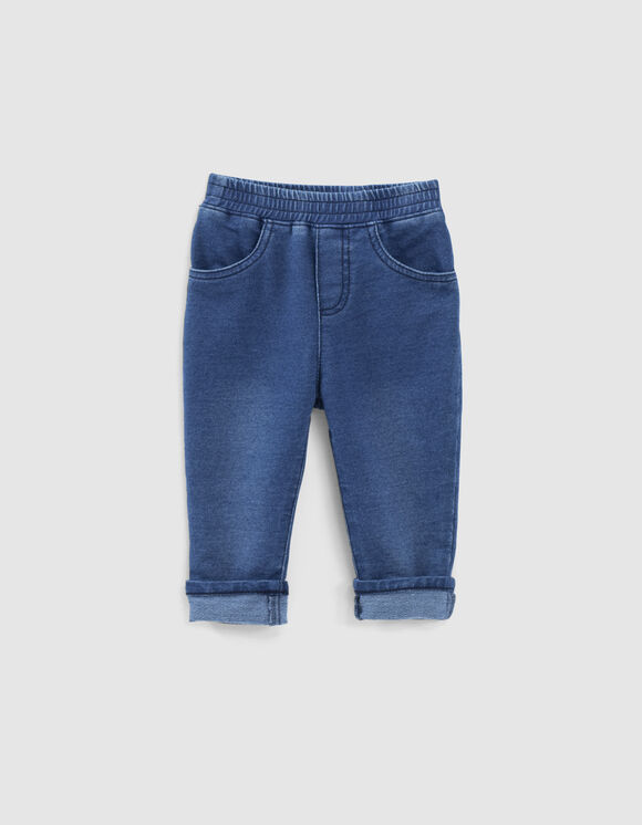Medium blue jeans knitlooktricot bio baby’s