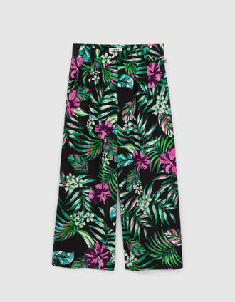 Girls’ black LENZING™ ECOVERO™ tropical trousers
