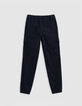 Zwarte JOGGER-broek met elastische tailleband voor jongens-5