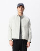 Men's green padded jacket with striped lining-5