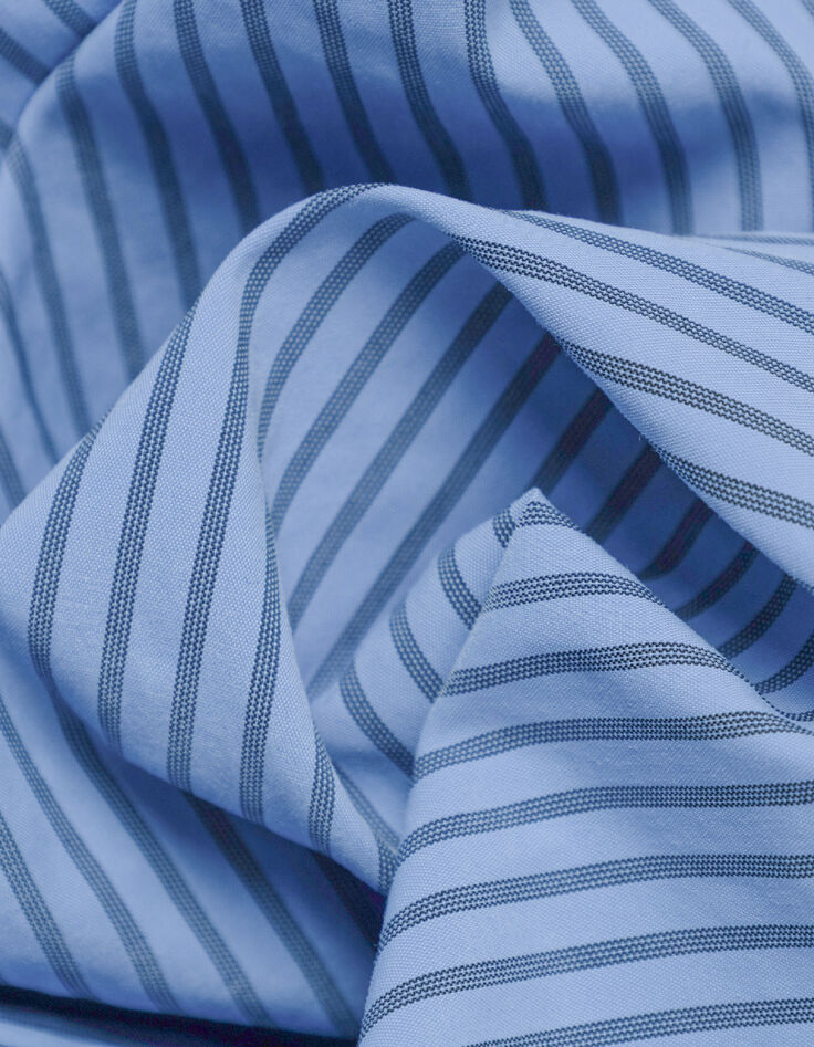 Men's EASY CARE slim blue striped shirt-10