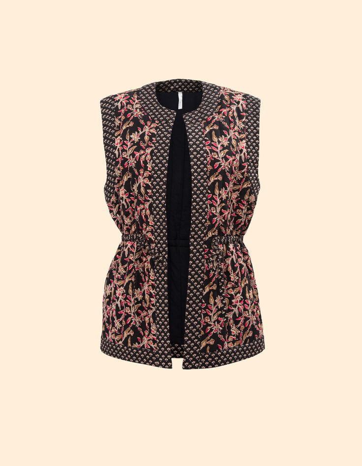 Veste noire imprimé mix indien bohème I.Code-8