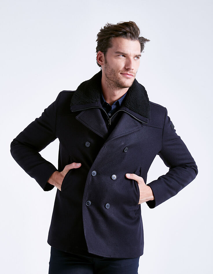 Men's navy pea coat-3