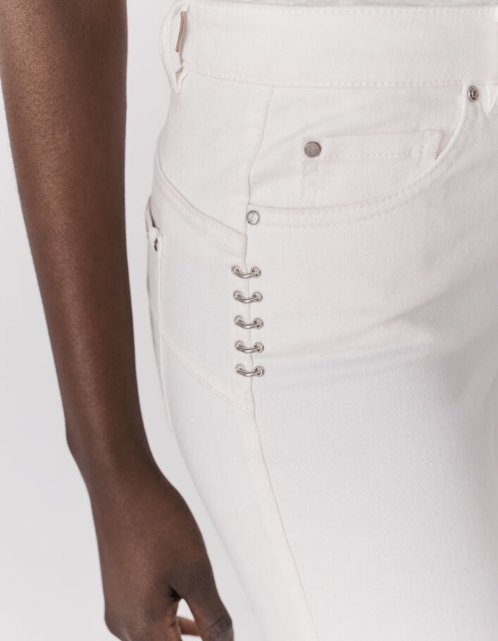 Ecru slim jeans regular waist sculpt up gerecycleerd dames-4