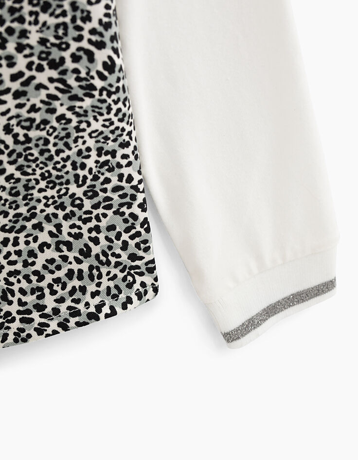 Girls’ off-white Wild Cat leopard print+embroidery T-shirt-4