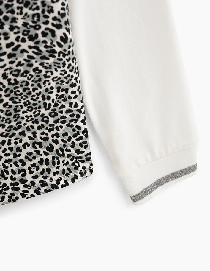 Gebroken wit T-shirt met luipaardprint en Wild Cat meisjes - IKKS