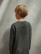 Grey t-shirt with pocket and gum message on boy's back-2