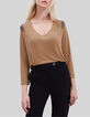 Camiseta camel lúrex hombros joya-5