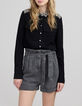 Short en jean gris Lyocell® ceinturé Femme-8